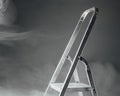 Folding ladder in smoke