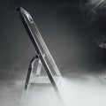 Folding ladder in smoke