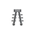 Folding ladder vector icon symbol isolated on white background