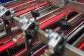 Folding Machine Red Belts Feed Wheels Metal Industrial Appliance
