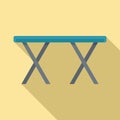 Folding metal table icon, flat style