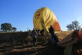 Folding and Packing a Hot Air Balloon Royalty Free Stock Photo