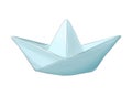 Folding paper boat from multicolored paints. Splash of watercolor, colored drawing, realistic