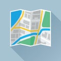 Folding Paper Map Flat Icon