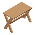 Folding picnic table icon, isometric style Royalty Free Stock Photo