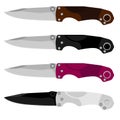 Folding pocket knife. A set of vector folding knives