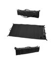 Folding portable military black mat for snipers. Isolate on a white back