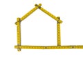 Folding ruler - house shape Royalty Free Stock Photo