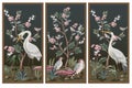 Folding screen in chinoiserie style with storks and peonies. Vector. Royalty Free Stock Photo