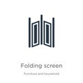 Folding screen icon vector. Trendy flat folding screen icon from furniture and household collection isolated on white background. Royalty Free Stock Photo