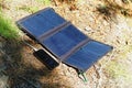 Folding solar panel as a source of electricity for charging gadgets