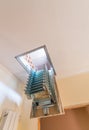 Folding staircase to attic room