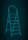 Folding step ladder blueprint