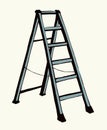 Folding stepladder. Vector drawing icon