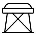 Folding stool icon, outline style