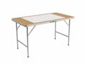 Folding table with aluminum frame isolated on white background Royalty Free Stock Photo