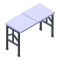 Folding table icon, isometric style Royalty Free Stock Photo