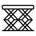 Folding table icon, outline style