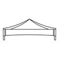 Folding tent icon, outline style