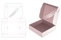 Folding tin box with stenciled halftone dots die cut template