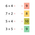 Folding trainer. Choose the correct answer. Addition tables. Fill in the missing numbers. Logic game. Children education