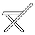 Folding wood chair icon, outline style