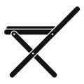 Folding wood chair icon, simple style