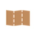 Folding wood wall icon flat isolated vector