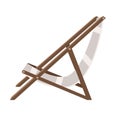 Folding wooden chair with fabric seat, foldable armchair with textile between pipes