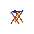 Folding wooden chair in retro design