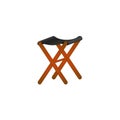 Folding wooden chair in retro design