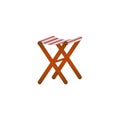 Folding wooden chair in retro design