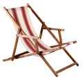 Folding wooden deckchair or beach chair