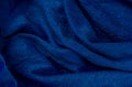 Folds Blue Textured Fabric Background Close up Royalty Free Stock Photo