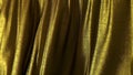 Folds of golden fabric. Texture. Close-up. 3d illustration Royalty Free Stock Photo