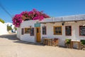 Traditional Greek restaurant in the city of Chora on Folegandros island. Cyclades, Greec