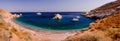 Folegandros island  Katergo beach   big panorama Royalty Free Stock Photo