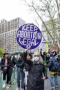 Protester holding pro-choice signs in New York Royalty Free Stock Photo