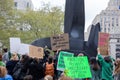 protester holding pro-choice signs in New York Royalty Free Stock Photo