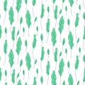 Foliage green plant seamless vector pattern.