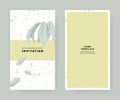 Foliage invitation card template design, Schefflera arboricola or umbrella tree