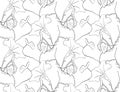 Foliage pattern of leaf plant for textile design. Floral art for wallpaper or fabric fashion Royalty Free Stock Photo
