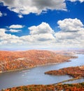 The foliage scenery at Hudson River region