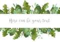 Foliage template banner frame for wedding invitations, greeting