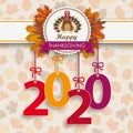 2020 Foliage Thanksgiving Emblem Turkey Autumn