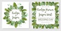 Foliage vector watercolor set. Template of wedding invitation, g