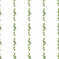 Foliar watercolor green seamless pattern