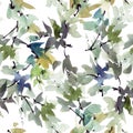 Foliate watercolor pattern