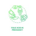 Folic acid in pregnancy concept icon
