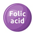 Folic acid semi flat color vector object